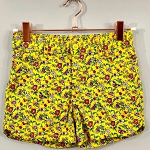 • GAP KIDS • girls yellow floral midi shorts •